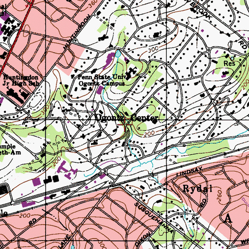 Topographic Map of Rydal Park, PA