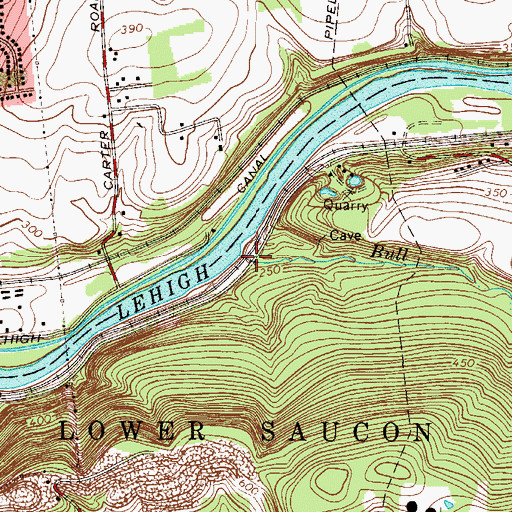 Topographic Map of Bull Run, PA