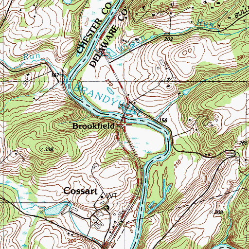 Topographic Map of Brookfield, PA