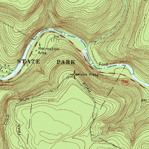 Topographic Map of Canyon Vista, PA