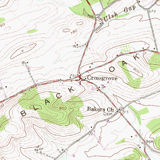 Topographic Map of Crossgrove, PA