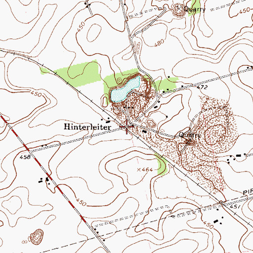 Topographic Map of Hinterleiter, PA
