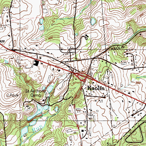 Topographic Map of Kaolin, PA