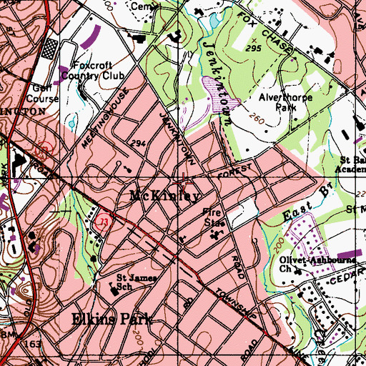 Topographic Map of McKinley, PA