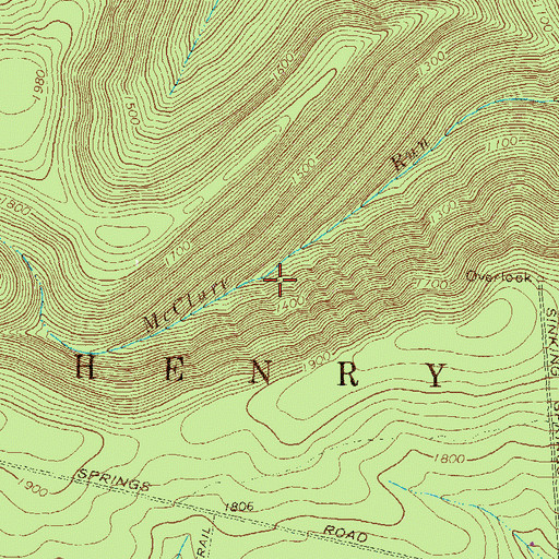 Topographic Map of McClure Run Trail, PA