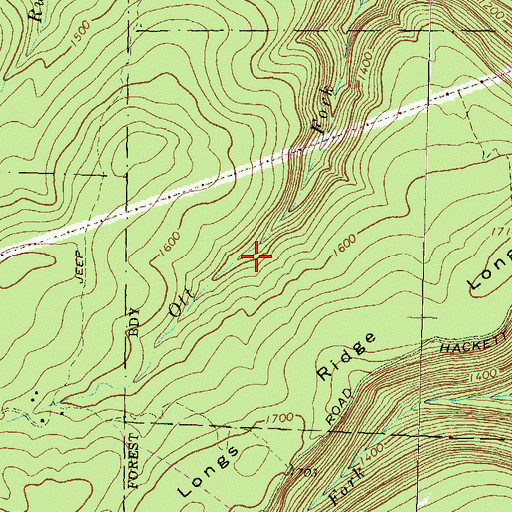 Topographic Map of Cabin Trail, PA