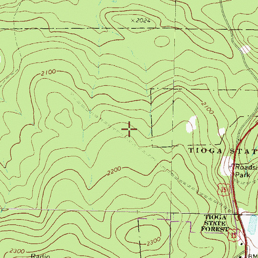 Topographic Map of Fisher Trail, PA