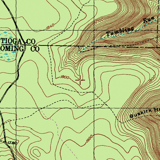Topographic Map of Tumbling Run Trail, PA