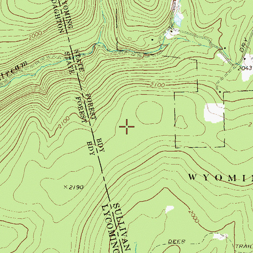 Topographic Map of Bryans Trail, PA