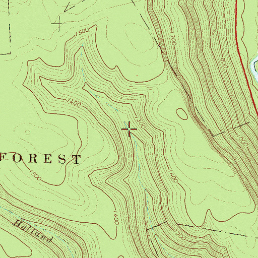 Topographic Map of River Hollow Trail, PA
