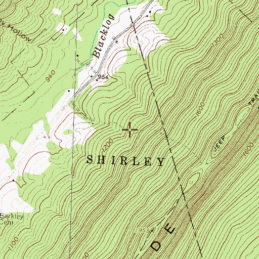 Topographic Map of Cross Keys Path, PA