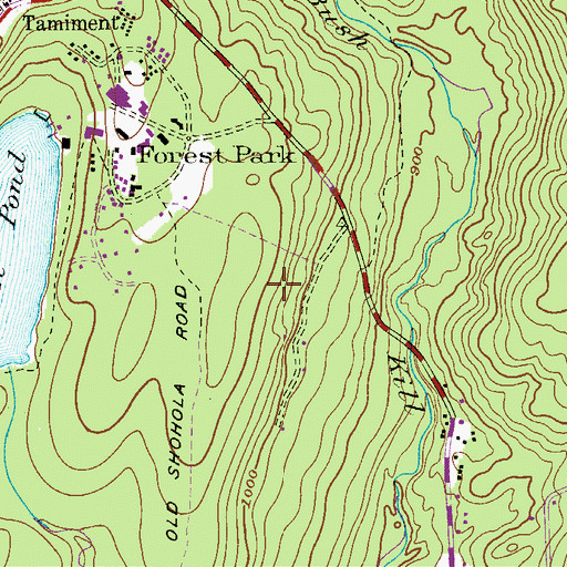 Topographic Map of Tamiment Ski Area, PA