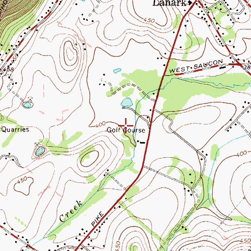 Topographic Map of Wedgewood Golf Course, PA