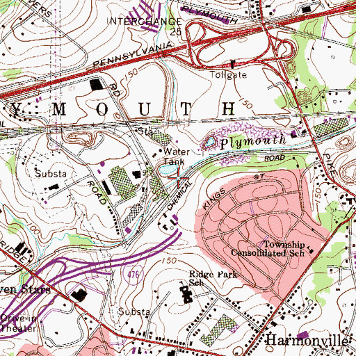 Topographic Map of Ridge Station, PA