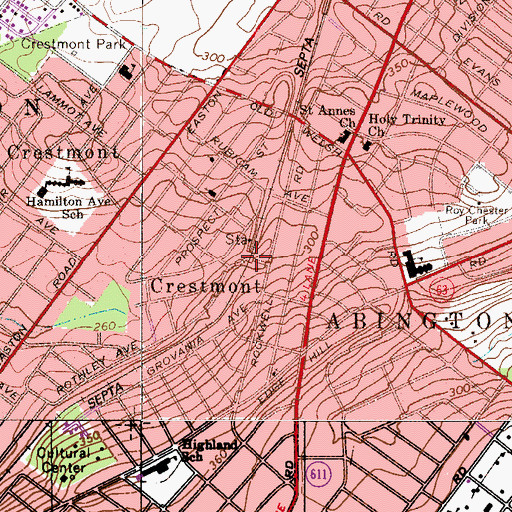 Topographic Map of Rubicam Station, PA