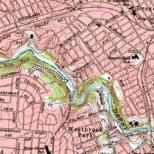 Topographic Map of Heyville, PA