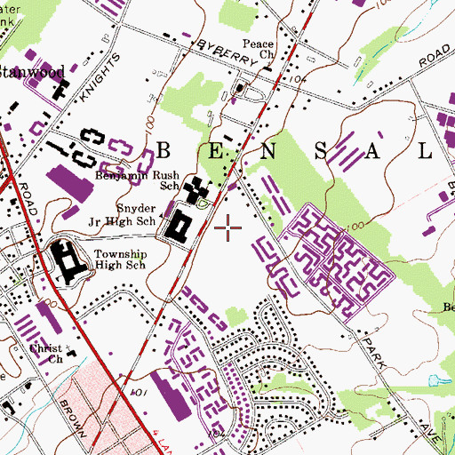 Topographic Map of Robert K Shafer Middle School, PA