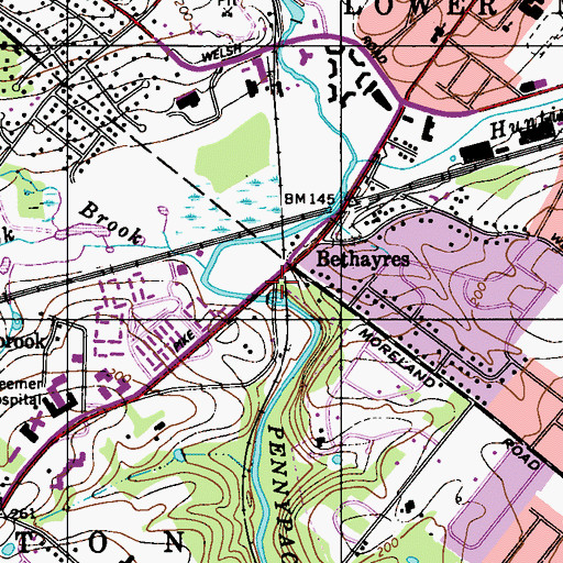Topographic Map of Valley Falls Station, PA