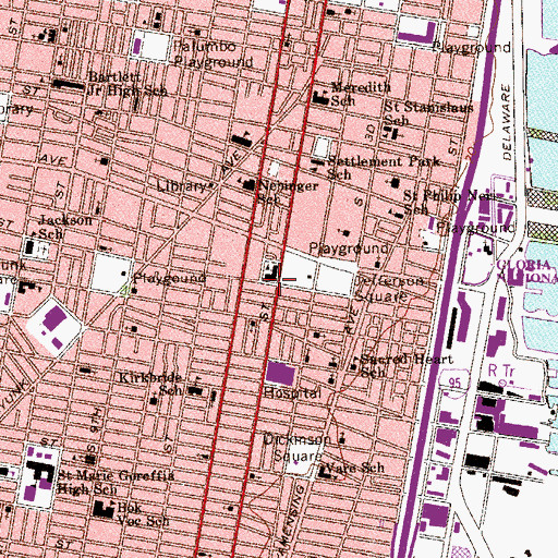 Topographic Map of Washington Elementary School, PA
