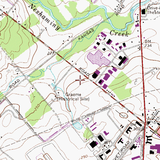 Topographic Map of Graeme State Park, PA