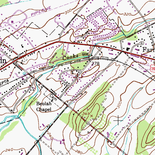Topographic Map of Blythwood, PA