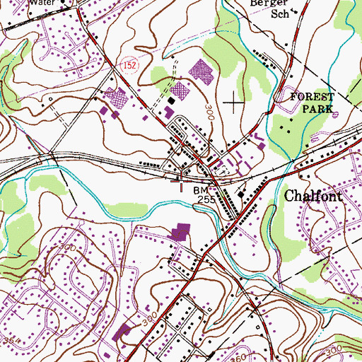 Topographic Map of Chalfont Station, PA