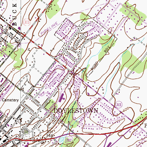 Topographic Map of Temple Judea, PA