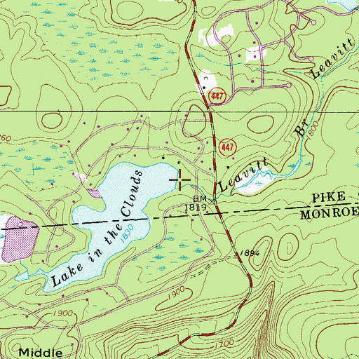Topographic Map of Lakes in the Clouds Dam, PA