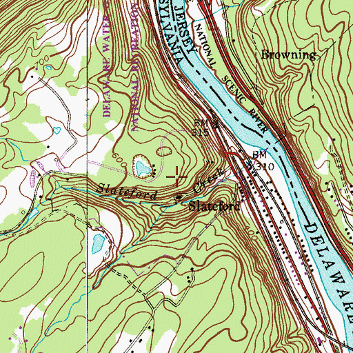 Topographic Map of Alice Lake Dam, PA