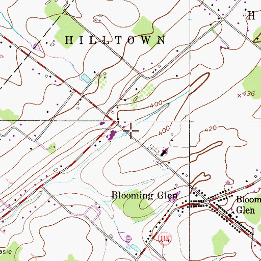 Topographic Map of Fehl Dam, PA