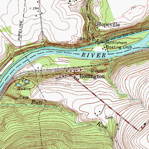 Topographic Map of Redington, PA