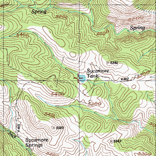 Topographic Map of Sycamore Tank, AZ