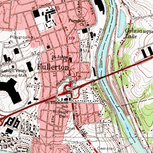 Topographic Map of Fullerton Legion Field, PA