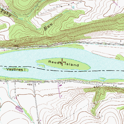 Topographic Map of Reeds Island, PA
