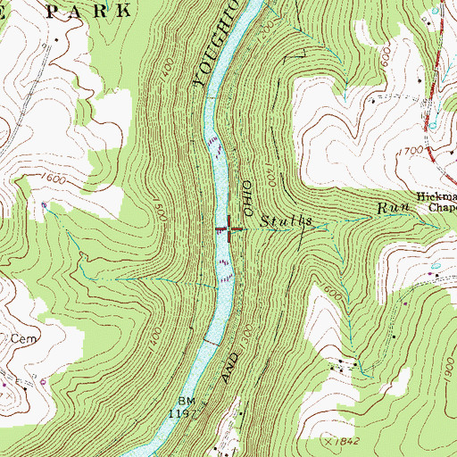 Topographic Map of Stulls Run, PA