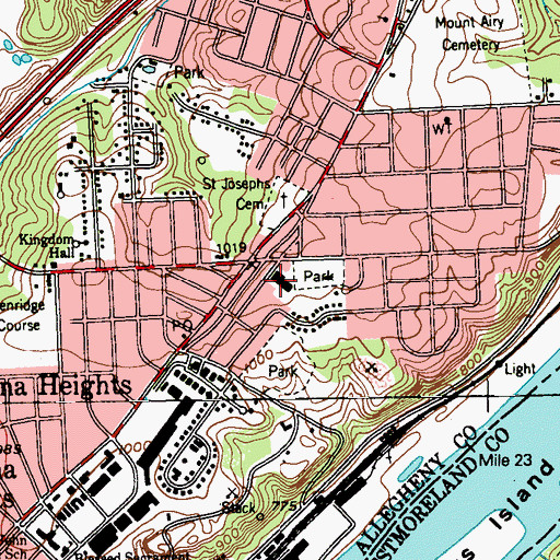 Topographic Map of Birdville Elementary School, PA