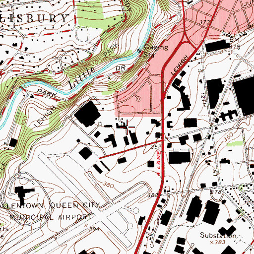 Topographic Map of Lehigh Parkway Elementary School, PA