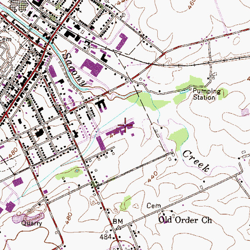 Topographic Map of Kutztown Area Senior High School, PA