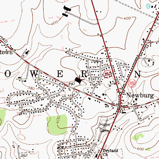 Topographic Map of Lower Nazareth Elementary School, PA