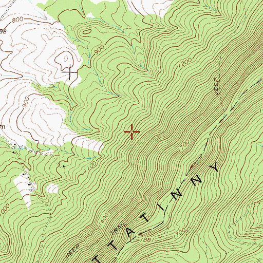 Topographic Map of Hoovers Mill, PA