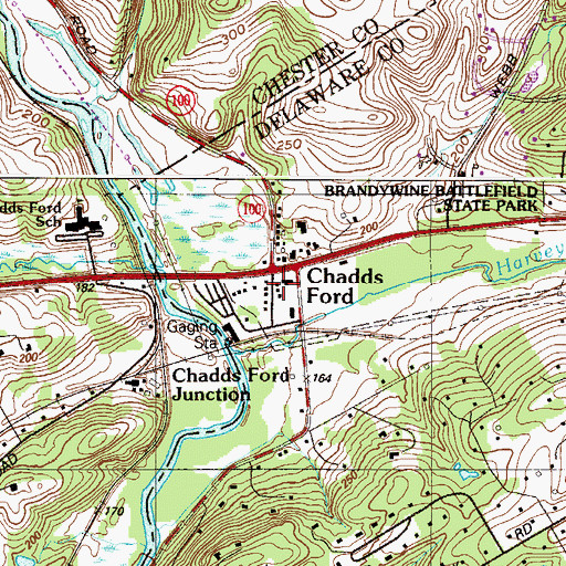 Topographic Map of Birmingham Township Hall, PA