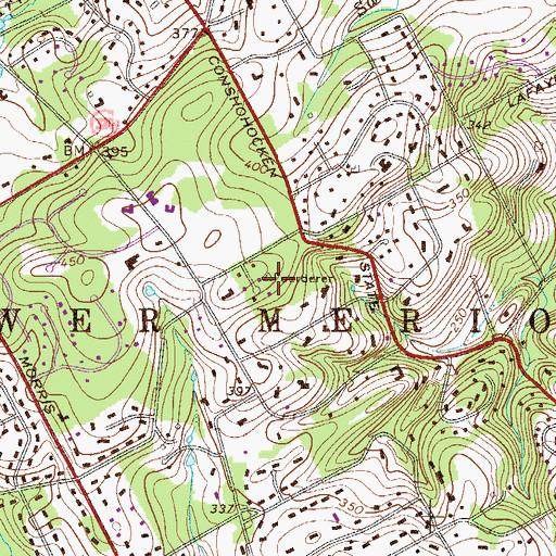 Topographic Map of Foerderer, PA