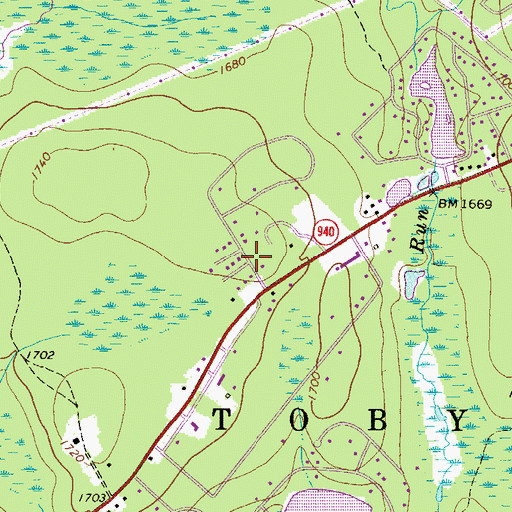 Topographic Map of Blakeslee Estates, PA