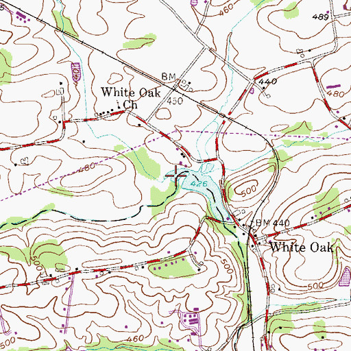Topographic Map of Behm Run, PA