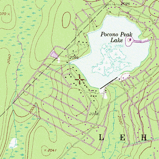Topographic Map of Pocono Springs, PA