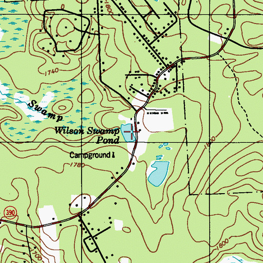 Topographic Map of Wilsons Swamp Pond, PA
