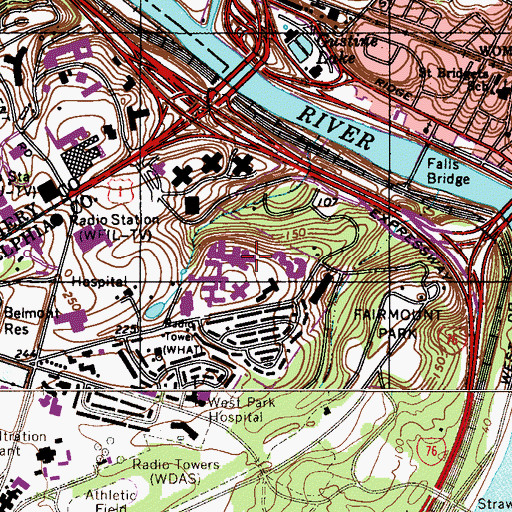 Topographic Map of Greenbrier Country Club, PA