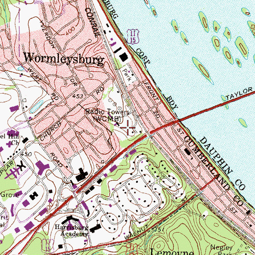 Topographic Map of Harsco Heliport, PA