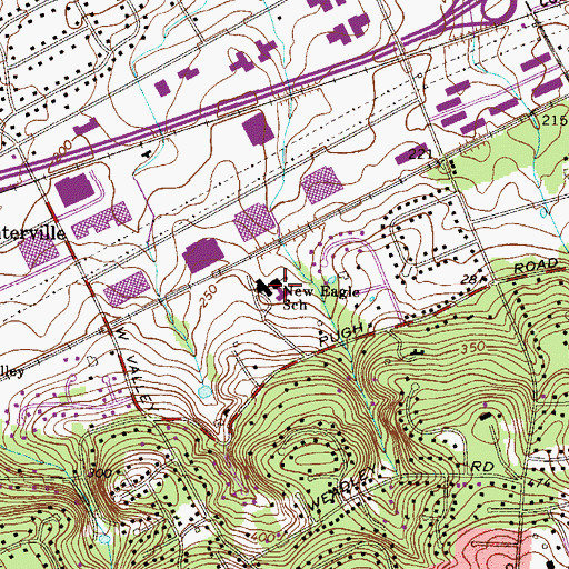 Topographic Map of New Eagle Elementry School, PA