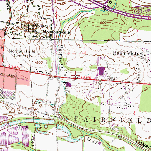 Topographic Map of Lycoming Valley Baptist Church, PA